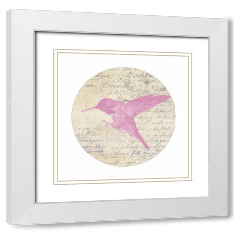 Love Bird Disc White Modern Wood Framed Art Print with Double Matting by Greene, Taylor