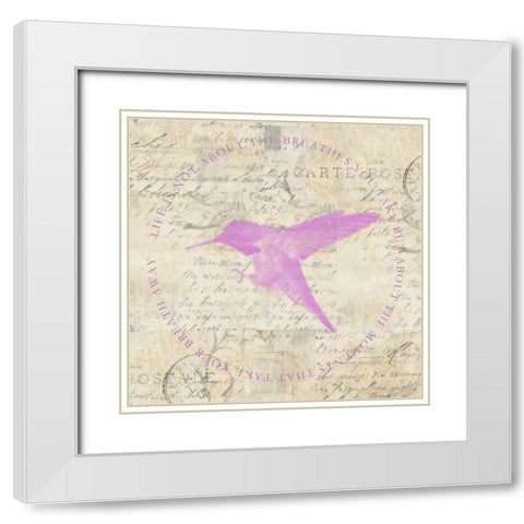 Love Bird Paper White Modern Wood Framed Art Print with Double Matting by Greene, Taylor