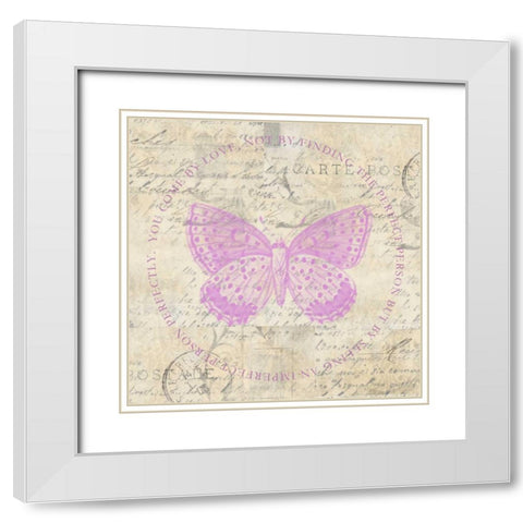 Love Butterfly Paper White Modern Wood Framed Art Print with Double Matting by Greene, Taylor