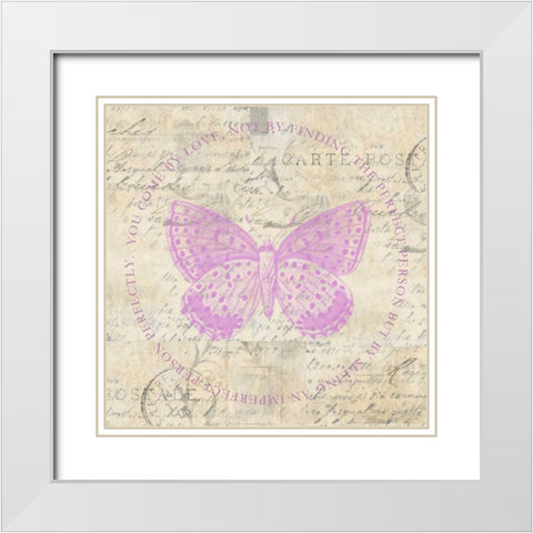 Love Butterfly Paper White Modern Wood Framed Art Print with Double Matting by Greene, Taylor