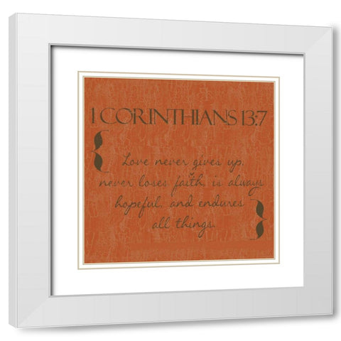 Love in Orange White Modern Wood Framed Art Print with Double Matting by Greene, Taylor