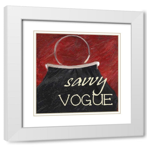 Savvy Vogue White Modern Wood Framed Art Print with Double Matting by Greene, Taylor