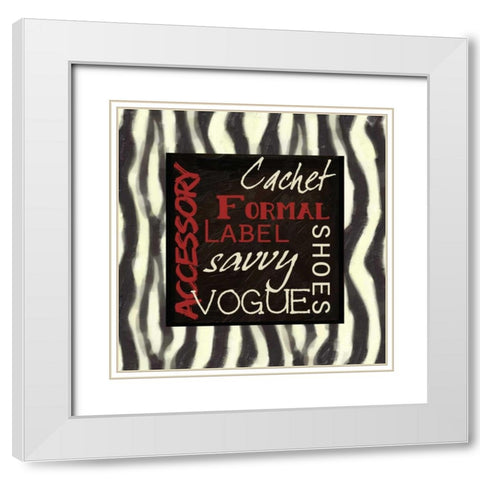 Fashion Patch S2 White Modern Wood Framed Art Print with Double Matting by Greene, Taylor