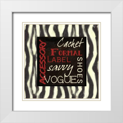 Fashion Patch S2 White Modern Wood Framed Art Print with Double Matting by Greene, Taylor