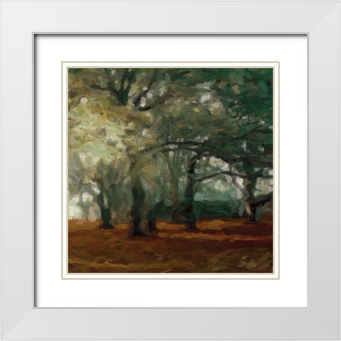 Cinnamon Forest 2 White Modern Wood Framed Art Print with Double Matting by Greene, Taylor