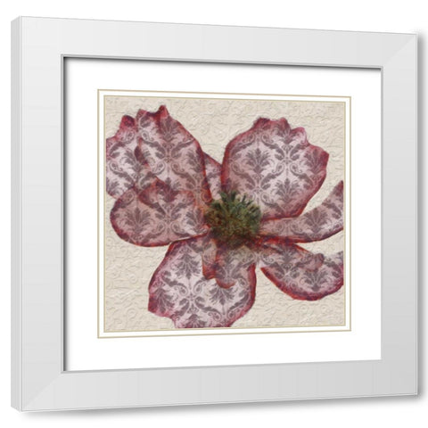 PATTEREND RED PETALS I White Modern Wood Framed Art Print with Double Matting by Greene, Taylor