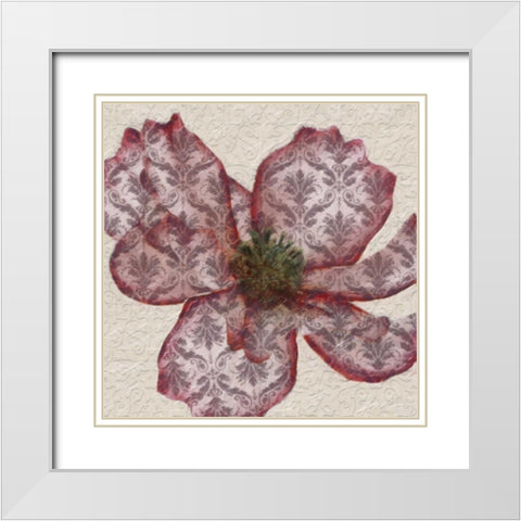 PATTEREND RED PETALS I White Modern Wood Framed Art Print with Double Matting by Greene, Taylor