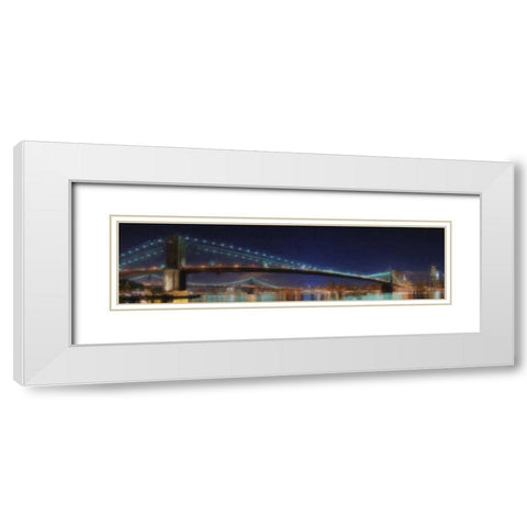 York Nights White Modern Wood Framed Art Print with Double Matting by Greene, Taylor