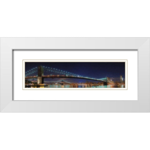 York Nights White Modern Wood Framed Art Print with Double Matting by Greene, Taylor