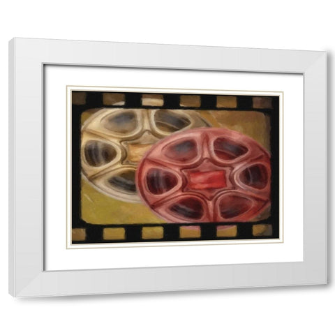 Reels White Modern Wood Framed Art Print with Double Matting by Greene, Taylor