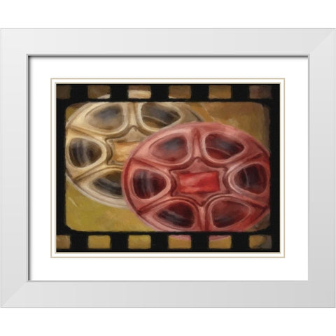 Reels White Modern Wood Framed Art Print with Double Matting by Greene, Taylor