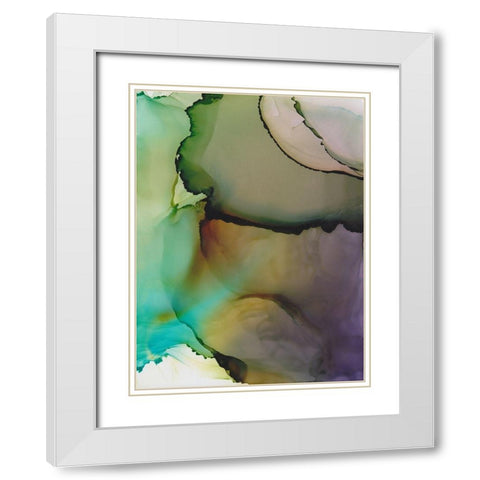Emerald Nebula White Modern Wood Framed Art Print with Double Matting by Triosi, Johnny