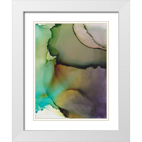 Emerald Nebula White Modern Wood Framed Art Print with Double Matting by Triosi, Johnny