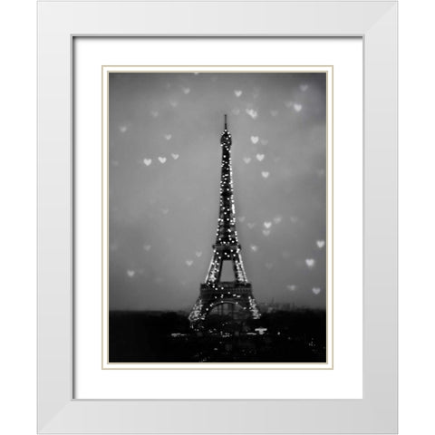 Hearts In Paris 2 White Modern Wood Framed Art Print with Double Matting by Telik, Tracey
