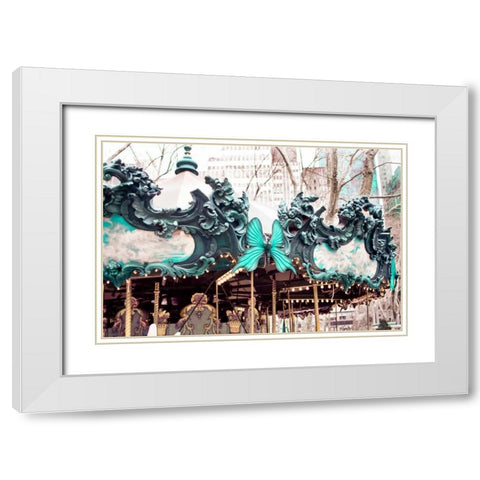 Majestic Carousel White Modern Wood Framed Art Print with Double Matting by Telik, Tracey