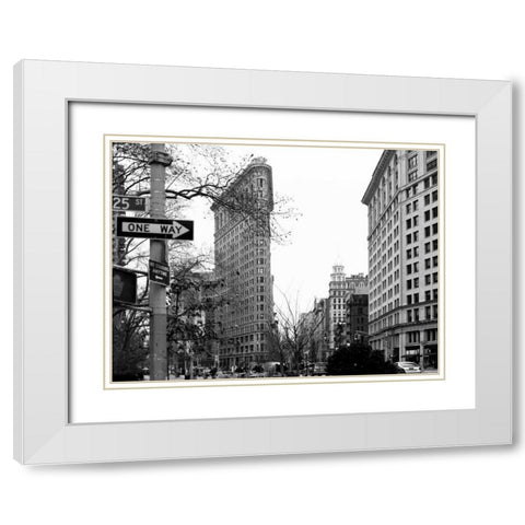 Flat Iron BW White Modern Wood Framed Art Print with Double Matting by Telik, Tracey