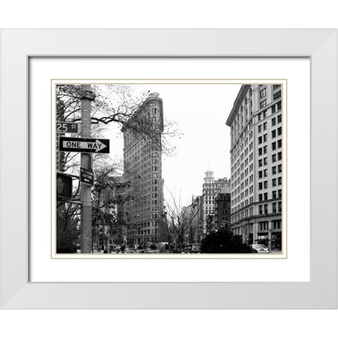 Flat Iron BW White Modern Wood Framed Art Print with Double Matting by Telik, Tracey