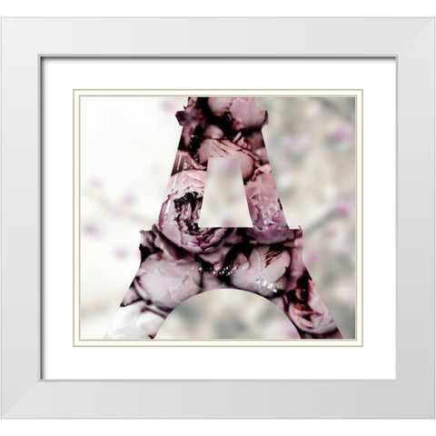 Pale Rose White Modern Wood Framed Art Print with Double Matting by Telik, Tracey