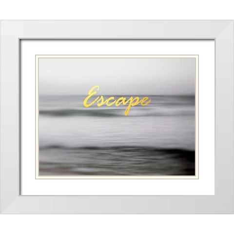 Beach Escape White Modern Wood Framed Art Print with Double Matting by Telik, Tracey