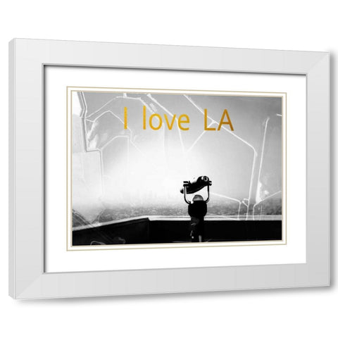 LA Gold White Modern Wood Framed Art Print with Double Matting by Telik, Tracey