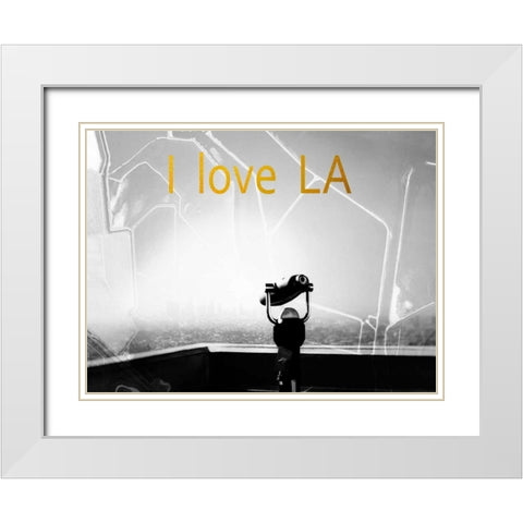 LA Gold White Modern Wood Framed Art Print with Double Matting by Telik, Tracey