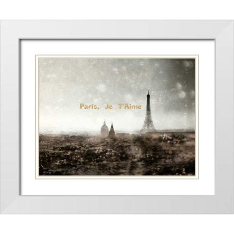 Paris Je Taime White Modern Wood Framed Art Print with Double Matting by Telik, Tracey