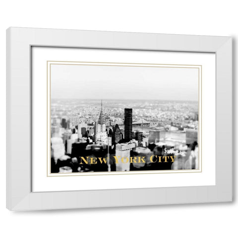 NYC Skyline Gold White Modern Wood Framed Art Print with Double Matting by Telik, Tracey