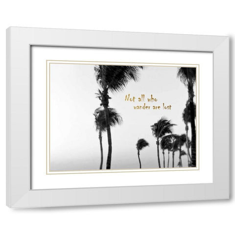 Wandering Golden Palms White Modern Wood Framed Art Print with Double Matting by Telik, Tracey