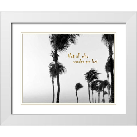 Wandering Golden Palms White Modern Wood Framed Art Print with Double Matting by Telik, Tracey