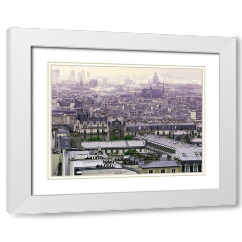 Foggy Paris White Modern Wood Framed Art Print with Double Matting by Telik, Tracey