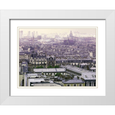 Foggy Paris White Modern Wood Framed Art Print with Double Matting by Telik, Tracey