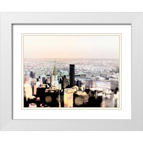 Pastel Skyline White Modern Wood Framed Art Print with Double Matting by Telik, Tracey