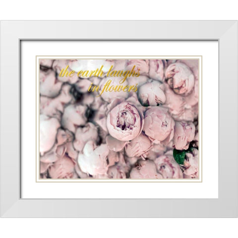 Laugh Flowers White Modern Wood Framed Art Print with Double Matting by Telik, Tracey