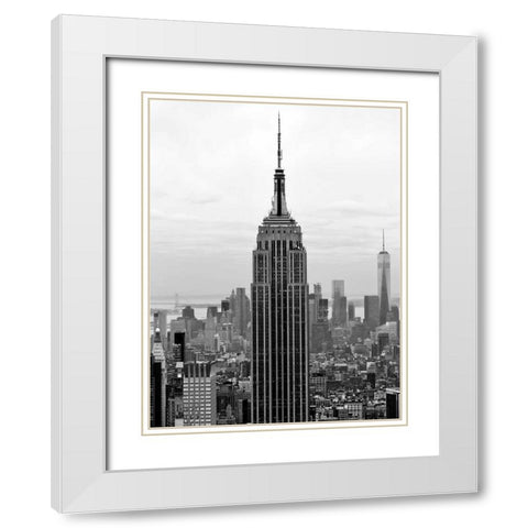 Empire State White Modern Wood Framed Art Print with Double Matting by Telik, Tracey