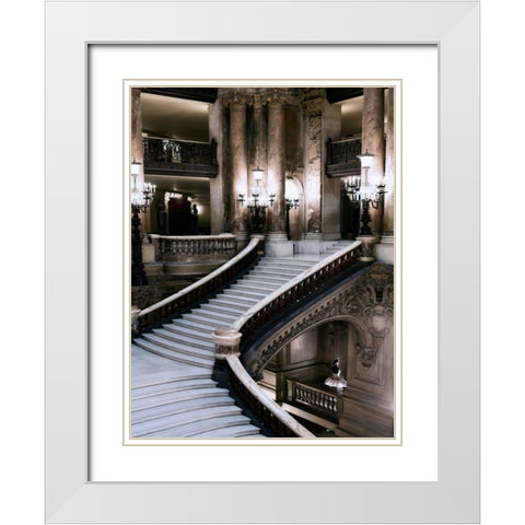 Grand Stairs White Modern Wood Framed Art Print with Double Matting by Telik, Tracey