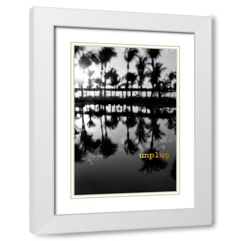 Palms Unplugged White Modern Wood Framed Art Print with Double Matting by Telik, Tracey