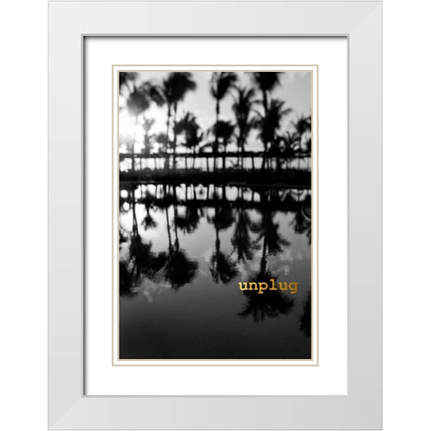 Palms Unplugged White Modern Wood Framed Art Print with Double Matting by Telik, Tracey