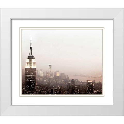 Pale Manhattan White Modern Wood Framed Art Print with Double Matting by Telik, Tracey
