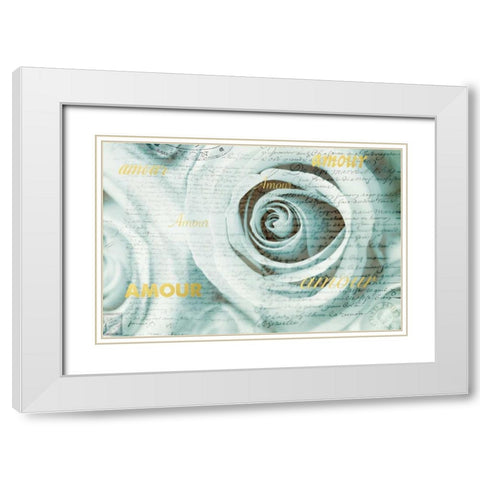 Paris Roses White Modern Wood Framed Art Print with Double Matting by Telik, Tracey