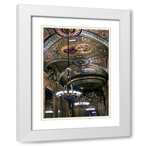 Chandelier Opera White Modern Wood Framed Art Print with Double Matting by Telik, Tracey