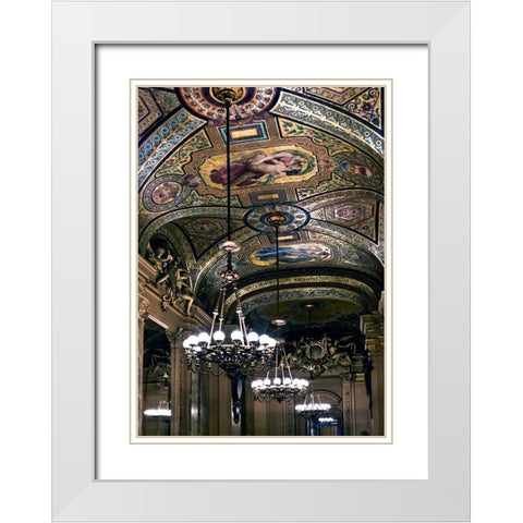 Chandelier Opera White Modern Wood Framed Art Print with Double Matting by Telik, Tracey