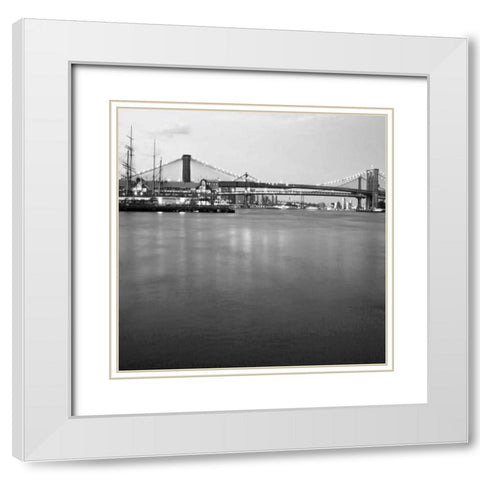 Brooklyn bw White Modern Wood Framed Art Print with Double Matting by Telik, Tracey
