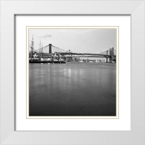Brooklyn bw White Modern Wood Framed Art Print with Double Matting by Telik, Tracey