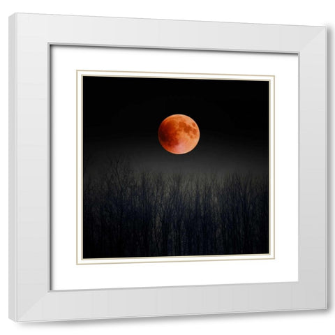 Blood Moon White Modern Wood Framed Art Print with Double Matting by Telik, Tracey