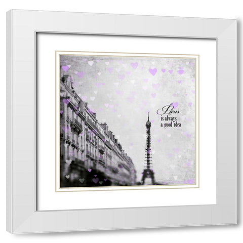 Purple Heart Storm 2 White Modern Wood Framed Art Print with Double Matting by Telik, Tracey