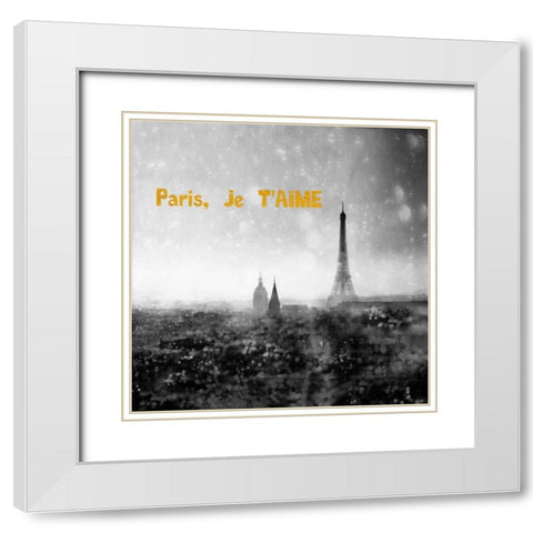Paris Je Aime Enlight White Modern Wood Framed Art Print with Double Matting by Telik, Tracey