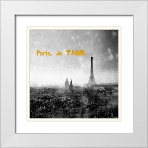 Paris Je Aime Enlight White Modern Wood Framed Art Print with Double Matting by Telik, Tracey