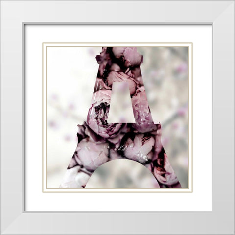 Pale Rose Tower White Modern Wood Framed Art Print with Double Matting by Telik, Tracey