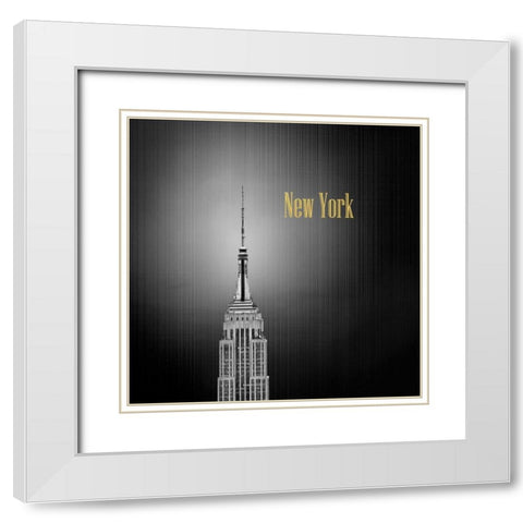 Golden Empire Spike White Modern Wood Framed Art Print with Double Matting by Telik, Tracey