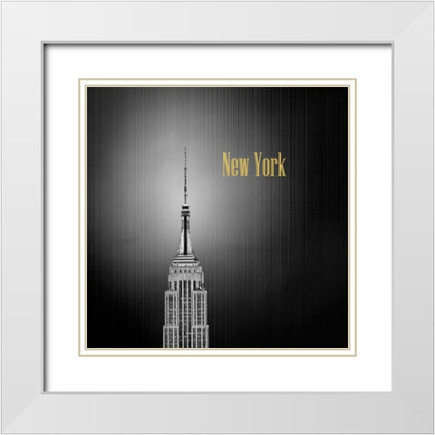 Golden Empire Spike White Modern Wood Framed Art Print with Double Matting by Telik, Tracey